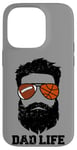 iPhone 14 Pro Football Basketball Dad Messy Hair Beard Football Basketball Case