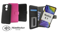 Skimblocker Magnet Fodral Nokia 8.1 (Svart)