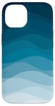 Coque pour iPhone 14 Dégradé simple bleu ondulé