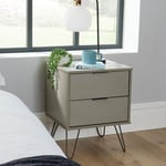 Acadia Modern Industrial 2 Drawer Bedside Table Unit