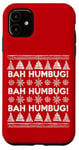 Coque pour iPhone 11 Citation Anti-Noël de Dickens Scrooge un Bah Humbug