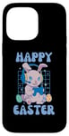 Coque pour iPhone 14 Pro Max Happy Easter Gamer Bunny – Design de jeu de Pâques pour garçons et filles