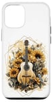 Coque pour iPhone 12/12 Pro Guitare acoustique Tournesol Musique Femmes Graphic