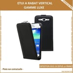 COQUE ETUI RABAT GAMME LUXE POUR SAMSUNG GALAXY S4 I9500 I9505 NOIR CARBONE