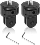 Lot De 2 Adaptateur de Trépied en Aluminium 1/4"" Adaptateur Trepied Rotation sur 360 Compatible pour Gopro, Sony, Insta360, Sjcam, Sj4000, Xiaomiyi et Autres Caméras d'action