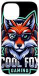 Coque pour iPhone 14 Cool Fox Gaming Renard Casque Lunettes