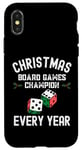 Coque pour iPhone X/XS Champion des jeux de société de Noël chaque année