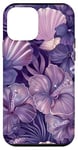 Coque pour iPhone 12 mini Violet Moderne Floral Coastal Petite-fille – Tendance