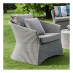 Fauteuil de jardin Zenith en résine tressée gris Galet