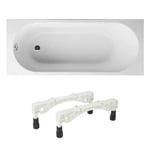 Baignoire droite 190 X 90 VILLEROY ET BOCH O Novo Solo acrylique avec pieds