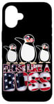 iPhone 16 Plus Floss Like A Boss American Flag Funny Penguin 4th of July Case