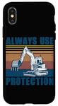 Coque pour iPhone X/XS Ouvrier du bâtiment Pilote d'excavatrice de chantier