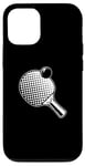 Coque pour iPhone 12/12 Pro Silhouette de tennis de table amusante pour entraîneur de ping-pong