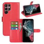 Samsung Galaxy S23 Ultra Pu Wallet Case [Red]