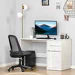 HOMCOM Desk with Shelves White 600 x 760 mm