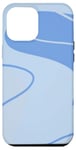 Coque pour iPhone 12 Pro Max Bleu clair Boho neutre abstrait ligne art design