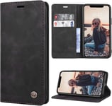 Pour Coque Iphone 11 Pro Cuir Etui Housse Premium Pu Portefeuille De Protection [Magnetique] [Carte Fentes] [Stand Fonction] Flip Case Pour Iphone 11 Pro (5.8'') - Negro