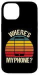 Coque pour iPhone 14 Funny Vintage Retro Où est mon téléphone Smartphone Téléphone portable