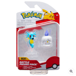 Pack de 2 figurines de combat Pokémon Litwick et Horsea 5 cm