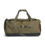 adidas Unisex Essentials Linear Duffel Bag, Olive strata/Black, M