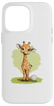 Coque pour iPhone 14 Pro Max Jolie balle de golf girafe pour un moment ludique