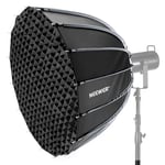 NEEWER 47"/120cm Parabolic Softbox Bowens Mount, Quick Setup with Diffusers/Grid/Bag for Video Continuous Lighting CB60 CB200B MS60 MS150B Q4 Compatible with Godox Compatible with Aputure 600d, NS120P