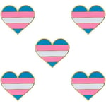 CDQ 5-delad horisontell randig regnbåghjärta Brosch Pride Heart Lapel Pin Badge （B） färg 1