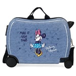 Disney Minnie Make it Rain Bows Children's Suitcase Blue 50 x 38 x 20 cm Rigid ABS Side Combination Lock 34L 1.8 kg 4 Wheels Hand Luggage