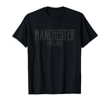 Manchester England Text Black Print T-Shirt