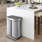 Simplehuman Dual Rectangle 58L Pedal Bin