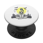 Squelette de méditation Halloween pour femme Yoga Pose méditation PopSockets PopGrip Adhésif