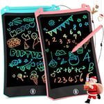 RaceGT Tablette Dessin Enfant, 8.5 Pouces Coloré Ardoise Magique, Lot 2 Tablette D'écriture LCD Jouet avec Bouton D'effacement Verrouillable, éducatifs Cadeaux Jouets Enfant pour 3 4 5 6 Ans