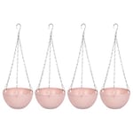 PATIKIL Macrame Plant Hanger, 4 Pack Rope Flower Pot Holder Hanging Indoor Planter Basket for Home Decoration, Pink