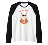 llama Miaa Lama here I can leave again Raglan Baseball Tee