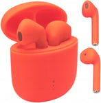 Setty Écouteurs intra-Auriculaires sans Fil Bluetooth 5.0 TWS sans Fil avec Chargement sans Fil et étui de Chargement Portable pour Android/iPhone/Samsung/Huawei (Orange)