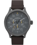 Timex Men's Expedition Field 43mm Watch, Brown Strap Black Dial Gunmetal Case