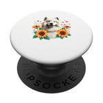 Sunflowers Samoyed Dog Sammies PopSockets PopGrip Adhésif