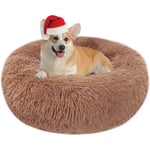 Missdong - Panier Chien Chat Moelleux Rond - Coussin Chien et Chat Anti Stress Apaisant en Peluche, Donut Lit Confortable Lavable pour Chien Chat