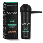 UOYOU LIGHT BROWN Hair Fibres for Thinning Hair 27.5g Bottle with Applicator | Natural Keratin Hair Fibers Concealer for Hair Loss for Men and Women | Hair Building Fibres Powder [LIGHT BROWN]