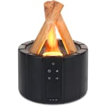 Diffuseur d'Huiles Essentielles avec Effet de Flamme, 3 en 1 Humidificateur d'air avec 3 Minuterie, Luminosité Réglable et Arrêt Automatique sans Eau