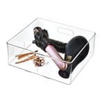 The Home Edit by iDesign, Recycled Plastic Stackable Hair Dryer Organiser with Partition