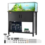 VEVOR Support pour Aquarium Charge 152 kg, Meuble pour Aquarium Aquariophilie 93x48x80 cm, en Acier et MDF, Support pour Réservoir de Reptiles avec Armoire de Rangement et Prise Électrique Intégrée