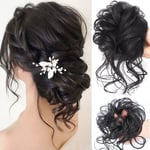 Women Messy Bun Curly Scrunchie Hair Elastic Band Chignon Hair Donut Hair Pieces