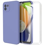 MOONESS Coque pour Samsung Galaxy A03,Silicone Liquid Compatible avec Samsung Galaxy A03,Étui de Protection Antichoc Housse Case Cover - Violet1