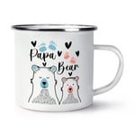 Papa Bear Enamel Mug Cup Dad Grandad Fathers Day World's Best Love Birthday