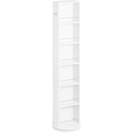 Kleankin - Meuble colonne de salle de bain pivotant avec miroir - 6 étagères - 36L x 36l x 171H cm - blanc