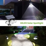 Aiducho Lampe Solaire Extérieur Jardin Ultra Puissante 88LED avec Détecteur de Mouvement Etanche IP65, Eclairage Spot Solaire Exterieur Sans Fil 360°