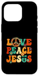 Coque pour iPhone 16 Pro Costume hippie sexy Love Peace Jesus Christian Fun années 60 et 70