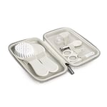 Suavinex, Trousse de Soin Bébé. Trousse de Toilette Complète et Transportable. Set Manucure Bébé. Contient : Brosse et peigne + Doigt Brosse à dent + Ciseaux + Lime +Coupe Ongles, 6 piéces, Gris