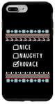 iPhone 7 Plus/8 Plus Nice, Naughty, Horace Christmas Ugly Sweater Style Case